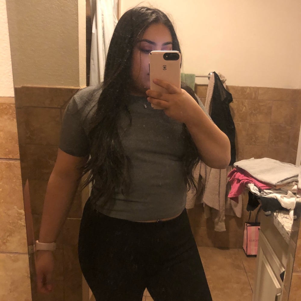 PINK ribbed crop top